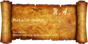 Matala Andor névjegykártya