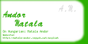 andor matala business card